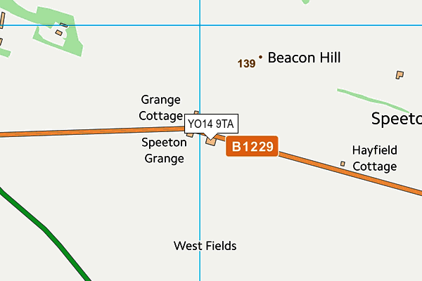 YO14 9TA map - OS VectorMap District (Ordnance Survey)