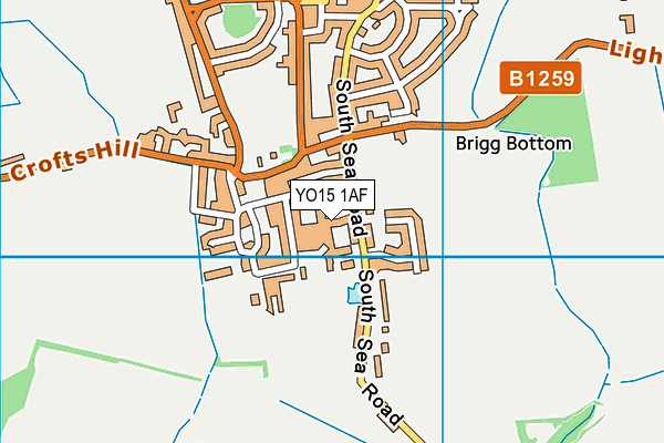 YO15 1AF map - OS VectorMap District (Ordnance Survey)