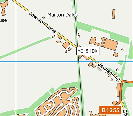 YO15 1DX map - OS VectorMap District (Ordnance Survey)