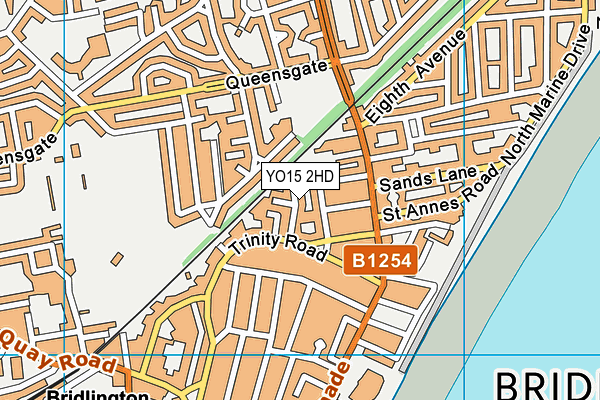 YO15 2HD map - OS VectorMap District (Ordnance Survey)