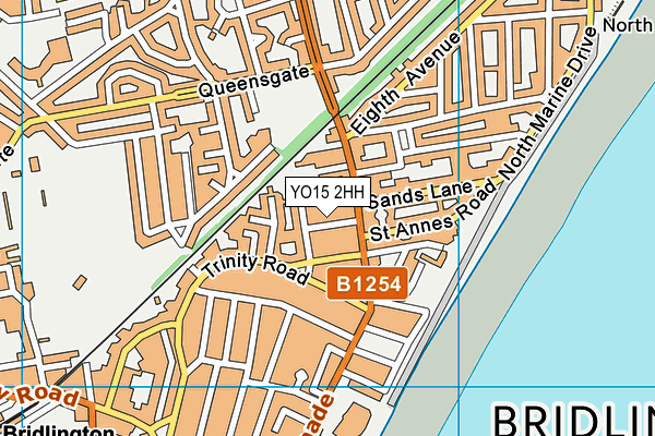 YO15 2HH map - OS VectorMap District (Ordnance Survey)