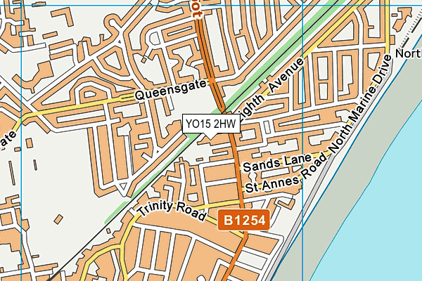 YO15 2HW map - OS VectorMap District (Ordnance Survey)