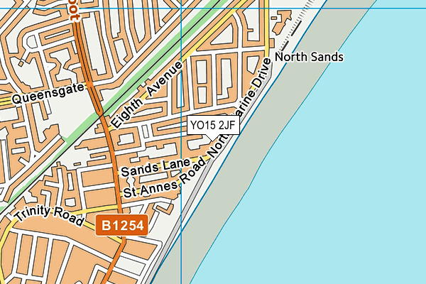 YO15 2JF map - OS VectorMap District (Ordnance Survey)