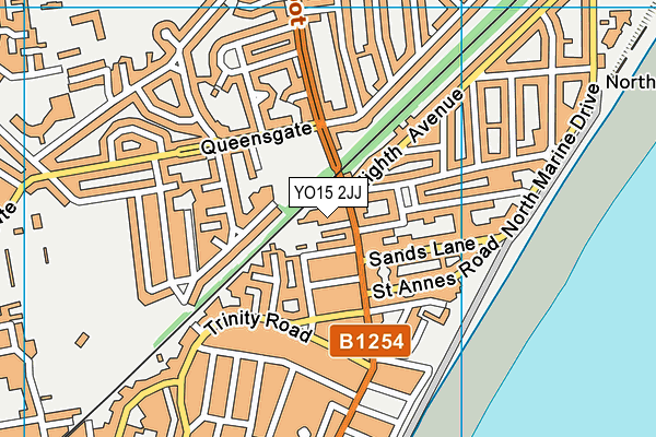 YO15 2JJ map - OS VectorMap District (Ordnance Survey)