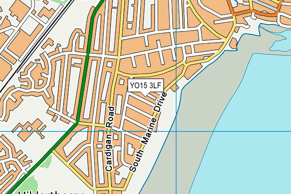 YO15 3LF map - OS VectorMap District (Ordnance Survey)