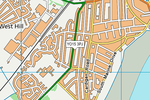 YO15 3PJ map - OS VectorMap District (Ordnance Survey)