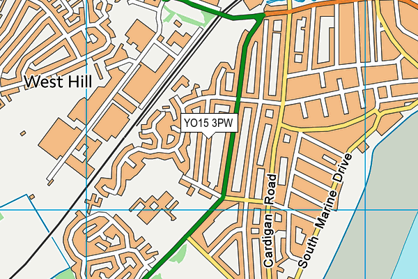 YO15 3PW map - OS VectorMap District (Ordnance Survey)