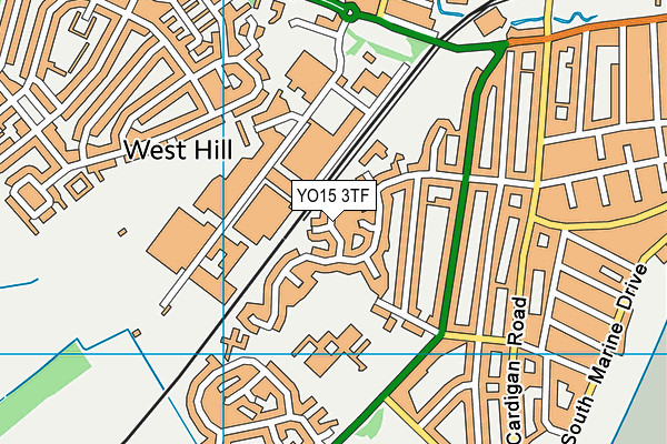 YO15 3TF map - OS VectorMap District (Ordnance Survey)