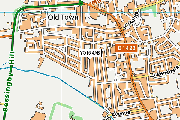YO16 4AB map - OS VectorMap District (Ordnance Survey)