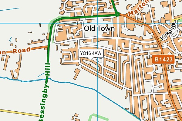 YO16 4AW map - OS VectorMap District (Ordnance Survey)
