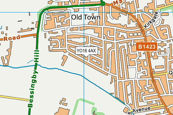 YO16 4AX map - OS VectorMap District (Ordnance Survey)