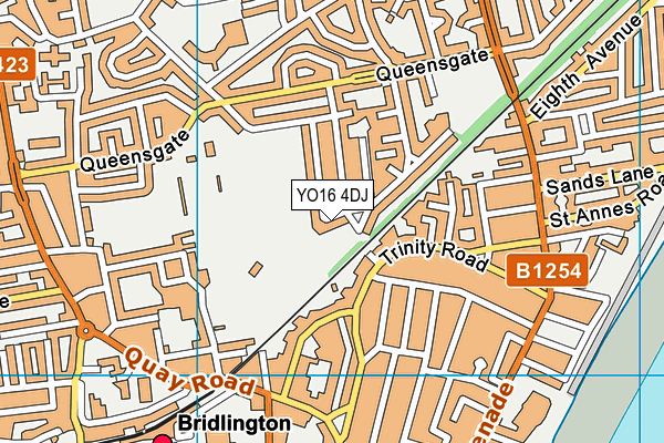 Moorfield Road Recreation Ground map (YO16 4DJ) - OS VectorMap District (Ordnance Survey)