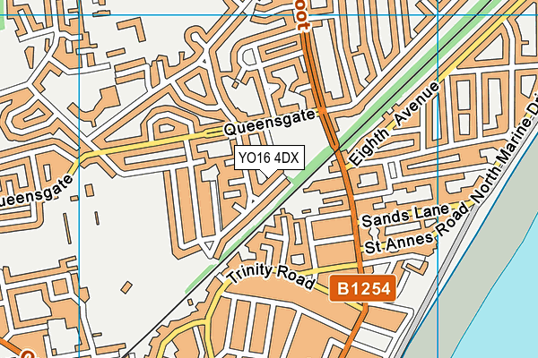YO16 4DX map - OS VectorMap District (Ordnance Survey)