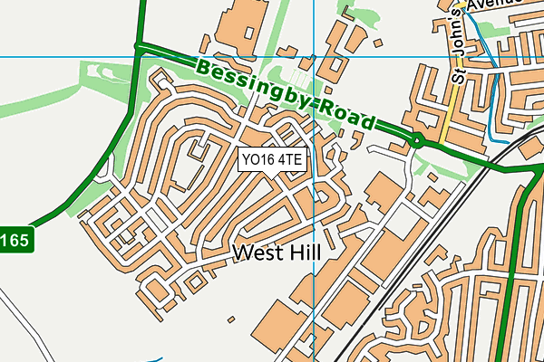 YO16 4TE map - OS VectorMap District (Ordnance Survey)