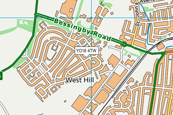 YO16 4TW map - OS VectorMap District (Ordnance Survey)