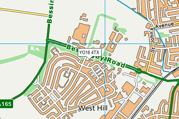 YO16 4TX map - OS VectorMap District (Ordnance Survey)