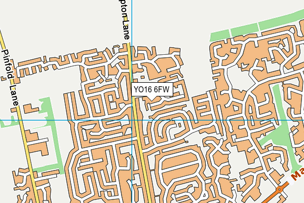 YO16 6FW map - OS VectorMap District (Ordnance Survey)
