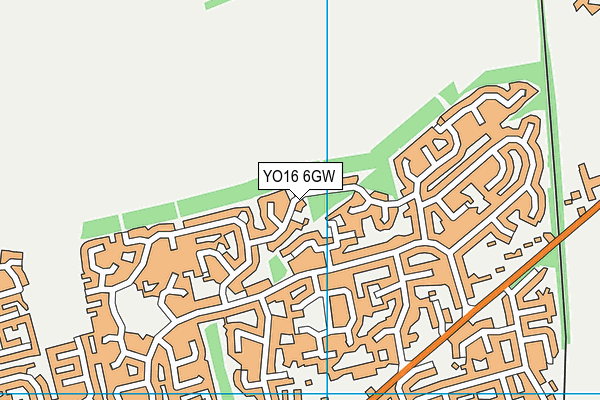 YO16 6GW map - OS VectorMap District (Ordnance Survey)
