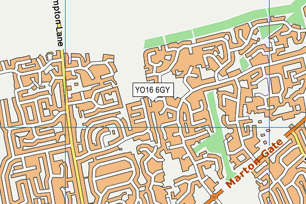 YO16 6GY map - OS VectorMap District (Ordnance Survey)