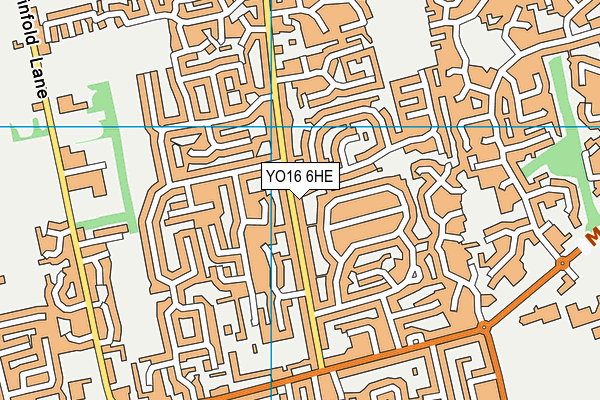 YO16 6HE map - OS VectorMap District (Ordnance Survey)