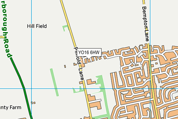 YO16 6HW map - OS VectorMap District (Ordnance Survey)