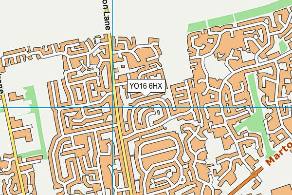 YO16 6HX map - OS VectorMap District (Ordnance Survey)
