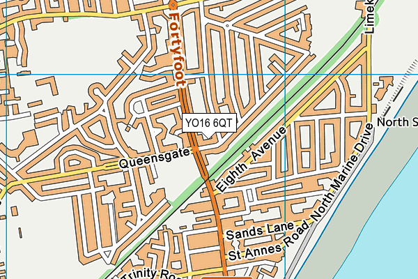 YO16 6QT map - OS VectorMap District (Ordnance Survey)