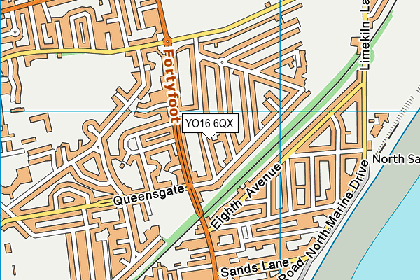 YO16 6QX map - OS VectorMap District (Ordnance Survey)