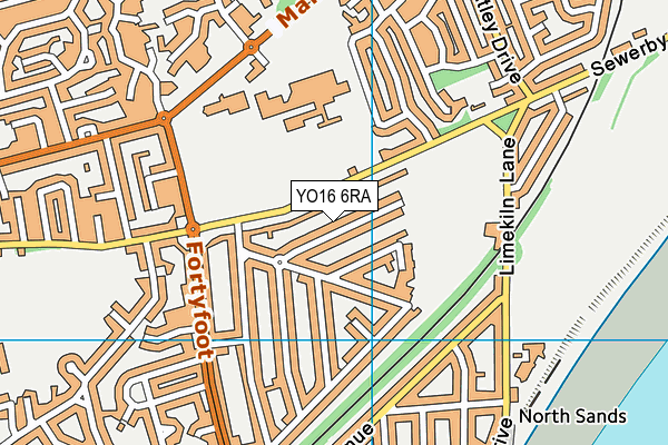 YO16 6RA map - OS VectorMap District (Ordnance Survey)