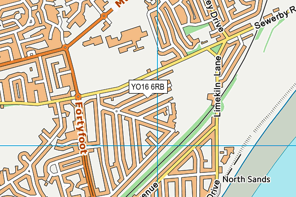 YO16 6RB map - OS VectorMap District (Ordnance Survey)