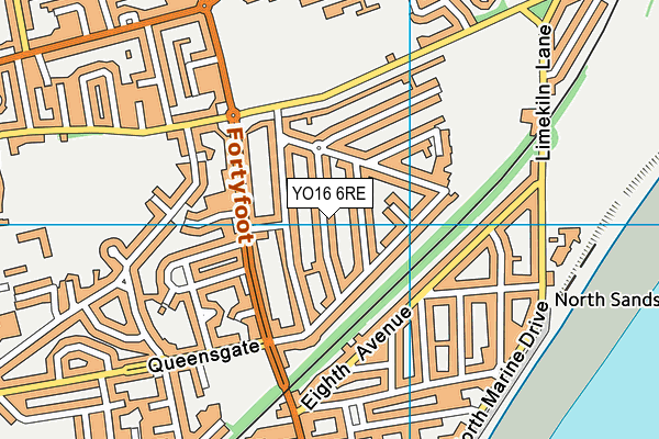 YO16 6RE map - OS VectorMap District (Ordnance Survey)