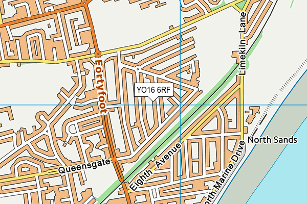 YO16 6RF map - OS VectorMap District (Ordnance Survey)