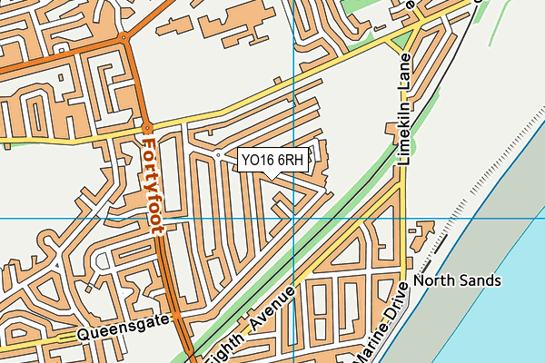 YO16 6RH map - OS VectorMap District (Ordnance Survey)