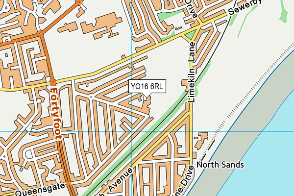 YO16 6RL map - OS VectorMap District (Ordnance Survey)
