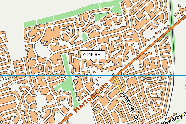YO16 6RU map - OS VectorMap District (Ordnance Survey)