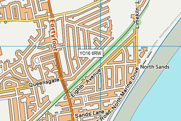 YO16 6RW map - OS VectorMap District (Ordnance Survey)