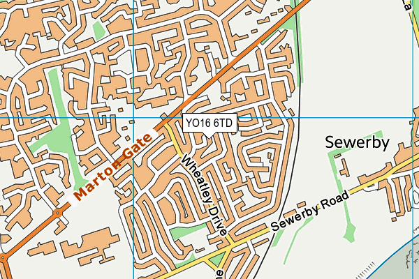 YO16 6TD map - OS VectorMap District (Ordnance Survey)
