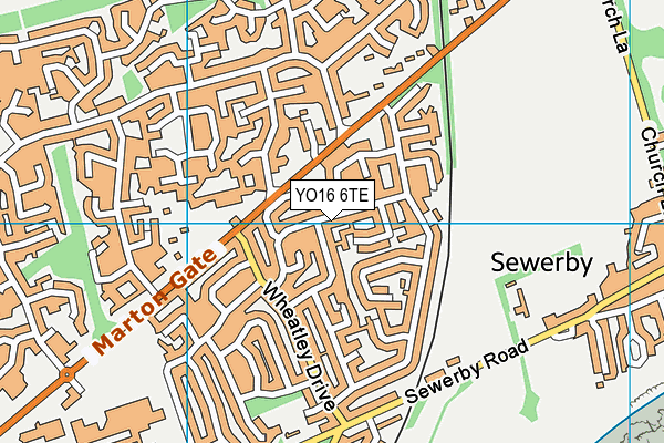 YO16 6TE map - OS VectorMap District (Ordnance Survey)
