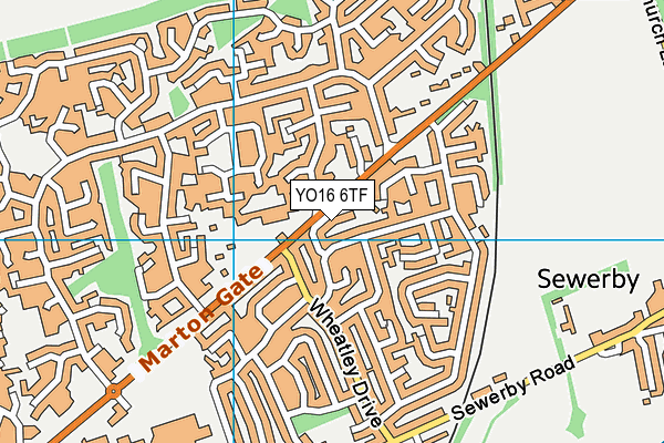 YO16 6TF map - OS VectorMap District (Ordnance Survey)
