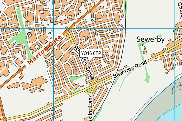 YO16 6TP map - OS VectorMap District (Ordnance Survey)