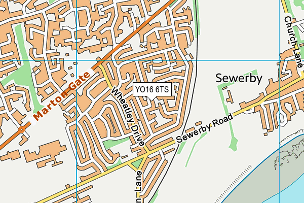 YO16 6TS map - OS VectorMap District (Ordnance Survey)