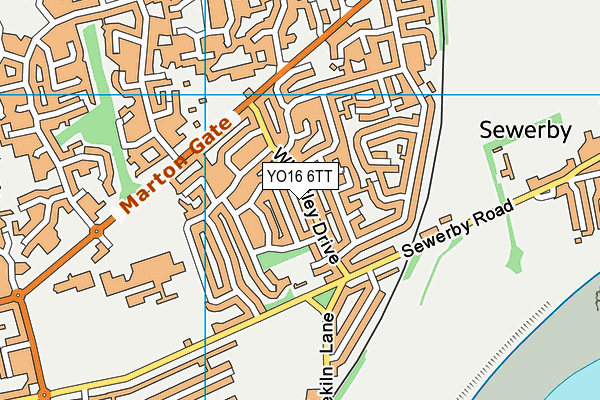 YO16 6TT map - OS VectorMap District (Ordnance Survey)