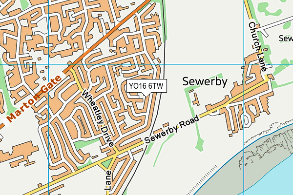 YO16 6TW map - OS VectorMap District (Ordnance Survey)