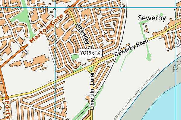 YO16 6TX map - OS VectorMap District (Ordnance Survey)