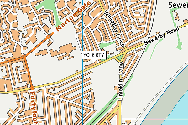 YO16 6TY map - OS VectorMap District (Ordnance Survey)