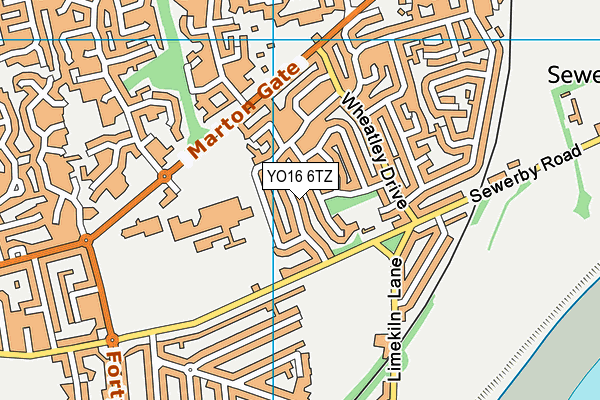 YO16 6TZ map - OS VectorMap District (Ordnance Survey)