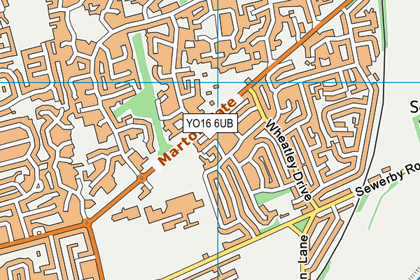 YO16 6UB map - OS VectorMap District (Ordnance Survey)