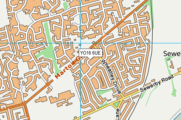 YO16 6UE map - OS VectorMap District (Ordnance Survey)