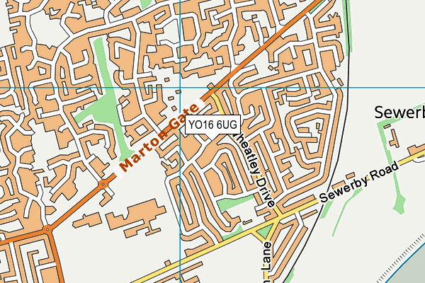 YO16 6UG map - OS VectorMap District (Ordnance Survey)