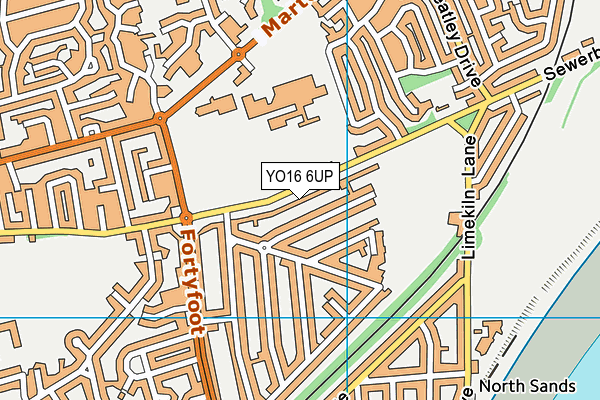 YO16 6UP map - OS VectorMap District (Ordnance Survey)